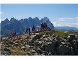 Vrh imena Col Margherita. U pozadini su Pale di San Martino