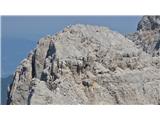 Kucelj, Rakova špica, Rogljica, Dolkova and Spodnja Dolkova špica. Direct descent impossible for the scree.