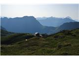 Filmoor-Hütte pod njim. Koča je manjše sorte, oskrbnik zelo prijazen, cene presenetljivo nizke