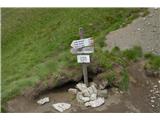 Das ist die Forcella-Ricoletta-Scharte, wo man ins Tal abbiegen kann