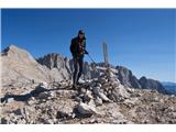 Auf dem Gipfel, 2923 m hoch. Der kalte Wind vertreibt uns schnell