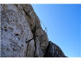 Cima d'Auta Orientale - 2645 m V drugem delu ferate je potreben drugačen pristop kot pri napeti jeklenici