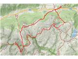GPS trag. Prešli smo 20 km i 1500 visinskih metara