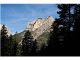 Il sole ha appena illuminato le prime cime, e noi all'inizio scendiamo leggermente