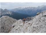 Monte Cristallino di Misurina Vojaška pot je tu ozka, zato previdnost ni odveč