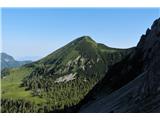 Ovčji vrh, hišna gora Celovše koče. Levo je Mačenska planina