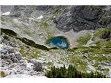 Srednje Kriško jezero tik pod kočo