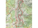 GPS sled prehojenega. Nabralo se je 21 km in 2100 višincev