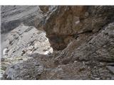 Furcia Rossa III (2794 m) in ferata Via della Pace Ferata se nadaljuje v globino …
