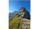 At the beginning the ridge is grassy and leads below the foot of Vrh Krnice, where the via ferrata begins.