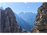 Descent towards Giaf hut I.: view towards the Cridola group