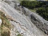 Now elegantly crossing the 'washed-out' gully