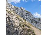 La Tournette (2351 m), gorovje Bornes Netežaven spust proti izhodišču I.: pogled nazaj