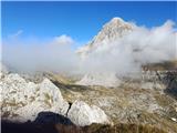 Mangart is a little hidden in the mist.