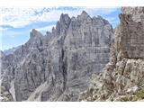 Tacca del Cridola (approx. 2300 m) I.: view towards the Monfalconi group