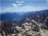 Descent along the short final ridge of the eastern summit of Monte Cridola