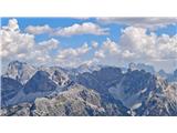 Cima Undici/Elferkofel Razgled z vrha Dürrenstein/Pico del Vallandro III.: pogled proti Cimi Undici v sredi