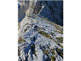 Descent from Vrh Krnice over the slabs.