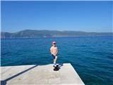 Camino Krk zadaj otok Cres in vrh Sis, točka HPO