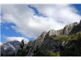 Ruševa glava (1612 m) Tu sta še Plešivec in Bavh, levo Jalovec in Veliki Ozebnik