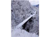 Nad mostom,tu sem obrnil nazaj,ker nadaljevanje poti v snegu ni ravno varno